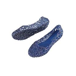 osiuujkw 1 Paar Damen Sandalen Crystal Summer Flat Jelly Schuhe Schulschuhe, Größe 37 Blau von osiuujkw