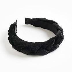 osiuujkw Geflochtenes Velours Stirnband, breit, Luxus, Frauen, Mädchen, Haarband, solide, Winter Kopfbedeckung, Kopfband, Sport, Hochzeit, Bankett, Schwarz von osiuujkw