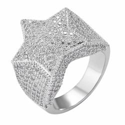 osiuujkw Paare Ringe für starke Bindung Liebe mit passenden Ringen Frauen Mode Ringe Kupfer Ringe für Frauen Fingerringe, Platin, sieben von osiuujkw