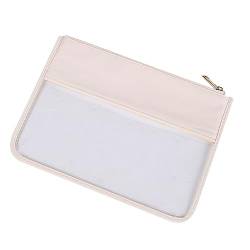 osiuujkw Stilvoller und praktischer Kosmetik Kulturbeutel für Make up im akademischen Stil. Transparente Nylon Make up Tasche. Transparente Nylon Reißverschlusstasche, Beige von osiuujkw