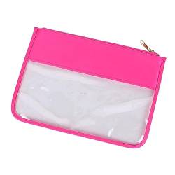 osiuujkw Stilvoller und praktischer Kosmetik Kulturbeutel für Make up im akademischen Stil. Transparente Nylon Make up Tasche. Transparente Nylon Reißverschlusstasche, Rose von osiuujkw