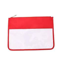 osiuujkw Stilvoller und praktischer Kosmetik Kulturbeutel für Make up im akademischen Stil. Transparente Nylon Make up Tasche. Transparente Nylon Reißverschlusstasche, Rot von osiuujkw