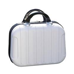 osiuujkw Tragbare Make Up Lagerung Organizer ABS Koffer Box Outdoor Handtasche Schutz Gepäck Kosmetik Fall Große Kapazität Tasche, Weiss von osiuujkw