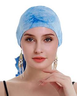 osvyo Bambus Chemo Kopfbedeckung für Frauen Haarausfall -Krebspatienten Kopfbedeckung Turban in Versiegelter Verpackung BLAU von osvyo