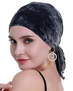 osvyo Bambus Chemo Kopfbedeckung für Frauen Haarausfall -Krebspatienten Kopfbedeckung Turban in Versiegelter Verpackung SCHWARZ von osvyo