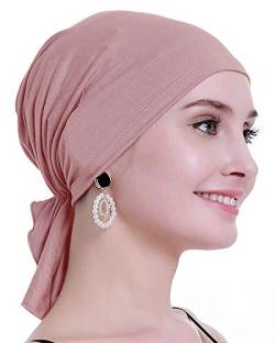 osvyo Bambus Chemo Kopftuch für Frauen mit Haarausfall - Krebspatienten Kopfbedeckung Turban in Versiegelter Verpackung HELLES Aprikosen Blush von osvyo