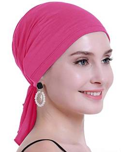 osvyo Bambus Chemo Kopftuch für Frauen mit Haarausfall - Krebspatienten Kopfbedeckung Turban in Versiegelter Verpackung HELLES ROSA von osvyo