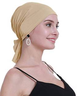 osvyo Bambus Chemo Kopftuch für Frauen mit Haarausfall - Krebspatienten Kopfbedeckung Turban in Versiegelter Verpackung LICHT Aprikose von osvyo