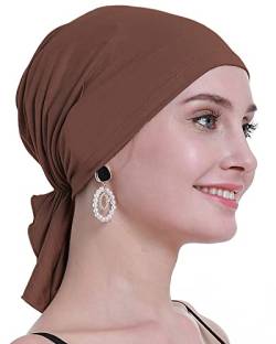 osvyo Bambus Chemo Kopftuch für Frauen mit Haarausfall - Krebspatienten Kopfbedeckung Turban in Versiegelter Verpackung LICHT BRAUN von osvyo