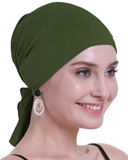 osvyo Bambus Chemo Kopftuch für Frauen mit Haarausfall - Krebspatienten Kopfbedeckung Turban in Versiegelter Verpackung SEETANG von osvyo