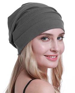 osvyo Baumwolle Chemo Hüte Soft Caps Krebs Kopfbedeckungen für Frauen Haarausfall versiegelt Verpackung DUNKEL GRAU von osvyo