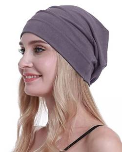 osvyo Baumwolle Chemo Hüte Soft Caps Krebs Kopfbedeckungen für Frauen Haarausfall versiegelt Verpackung LILA GRAU von osvyo