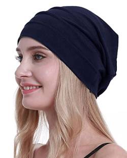 osvyo Baumwolle Chemo Hüte Soft Caps Krebs Kopfbedeckungen für Frauen Haarausfall versiegelt Verpackung Navy BLAU von osvyo