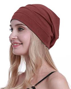 osvyo Baumwolle Chemo Hüte Soft Caps Krebs Kopfbedeckungen für Frauen Haarausfall versiegelt Verpackung ROST ROT von osvyo