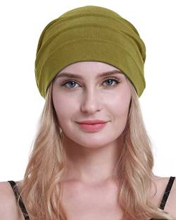 osvyo Baumwolle Chemo Hüte Soft Caps Krebs Kopfbedeckungen für Frauen Haarausfall versiegelt Verpackung SENFGELB von osvyo