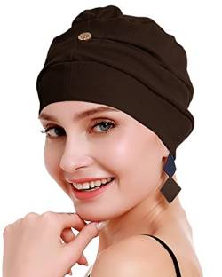 osvyo Baumwolle Chemo Kopfbedeckung für Damen Krebs Haarausfall Hut - Baumwolle Leichte Kopfbedeckung Versiegelte Verpackung Kaffee von osvyo