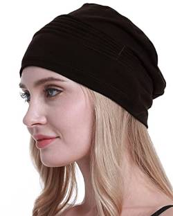 osvyo Baumwolle Chemo Kopfbedeckungen Hüte weiche Mützen für Frauen Haarausfall Krebs Beanies Turban Versiegelte Verpackung KOFFEE von osvyo