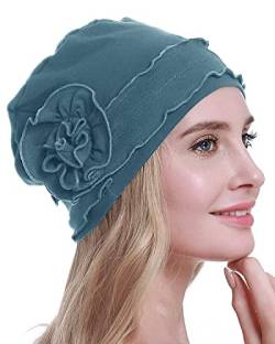 osvyo Chemo Kopfbedeckung für Damen,Turban Mütze für Frauen, Krebs Beanie Haarausfall versiegelte Verpackung Cerulean BLAU von osvyo