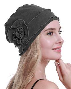 osvyo Chemo Kopfbedeckung für Damen,Turban Mütze für Frauen, Krebs Beanie Haarausfall versiegelte Verpackung DUNKELGRAU von osvyo