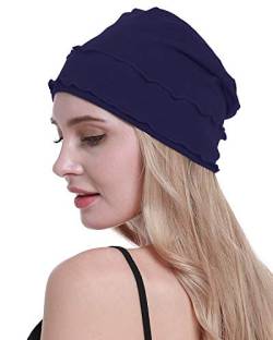 osvyo Chemo Kopfbedeckung für Damen,Turban Mütze für Frauen, Krebs Beanie Haarausfall versiegelte Verpackung Denim Blue von osvyo