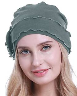 osvyo Chemo Kopfbedeckung für Damen,Turban Mütze für Frauen, Krebs Beanie Haarausfall versiegelte Verpackung HELLBLAU GRAU von osvyo