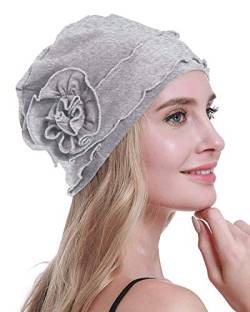 osvyo Chemo Kopfbedeckung für Damen,Turban Mütze für Frauen, Krebs Beanie Haarausfall versiegelte Verpackung HELLGRAU von osvyo