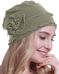 osvyo Chemo Kopfbedeckung für Damen,Turban Mütze für Frauen, Krebs Beanie Haarausfall versiegelte Verpackung HELLOLIVE DRAB von osvyo