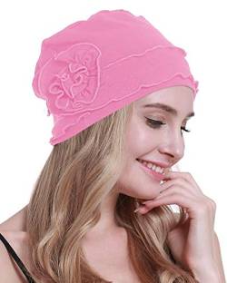 osvyo Chemo Kopfbedeckung für Damen,Turban Mütze für Frauen, Krebs Beanie Haarausfall versiegelte Verpackung HELLROSA von osvyo