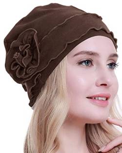 osvyo Chemo Kopfbedeckung für Damen,Turban Mütze für Frauen, Krebs Beanie Haarausfall versiegelte Verpackung Leichter Kaffee von osvyo