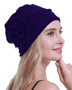osvyo Chemo Kopfbedeckung für Damen,Turban Mütze für Frauen, Krebs Beanie Haarausfall versiegelte Verpackung NAVY BLAU von osvyo