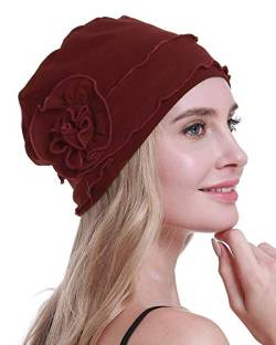 osvyo Chemo Kopfbedeckung für Damen,Turban Mütze für Frauen, Krebs Beanie Haarausfall versiegelte Verpackung ROST ROT von osvyo
