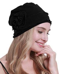 osvyo Chemo Kopfbedeckung für Damen,Turban Mütze für Frauen, Krebs Beanie Haarausfall versiegelte Verpackung SCHWARZ von osvyo