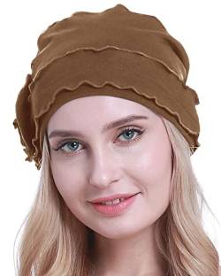 osvyo Chemo Kopfbedeckung für Damen,Turban Mütze für Frauen, Krebs Beanie Haarausfall versiegelte Verpackung Tiefe Aprikosen von osvyo