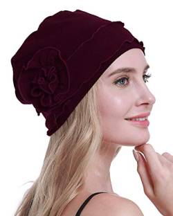 osvyo Chemo Kopfbedeckung für Damen,Turban Mütze für Frauen, Krebs Beanie Haarausfall versiegelte Verpackung WEIN von osvyo