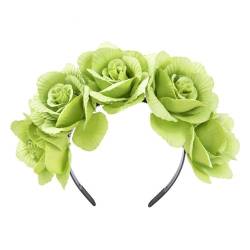 Realistisches Blumen-Stirnband, böhmischer Kopfschmuck, bunte Rosen, Haarband, Damen, Hochzeit, Party, Bühnenzubehör, leichtes Blumen-Haarband von oueyfer
