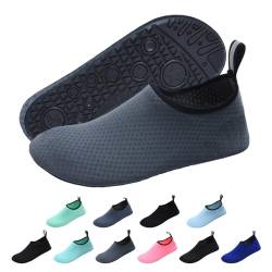 Wasserschuhe Badeschuhe Herren Damen Strandschuhe Schnell Trocknend rutschfest Atmungsaktiv Schwimmschuhe Aquaschuhe Surfschuhe Barfußschuhe für Surfen Wassersport Tauchen 36/37 EU Schneeflocke Grau von outfit spring