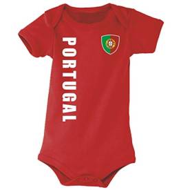 outlaw-rats Portugal Kinder Baby Body T-Shirt im Trikot Look für Fussball Handball WM EM Geburtstage No. 7 (0-3 Monate) von outlaw-rats