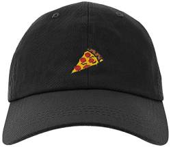 Cap Pizza Slice Pepperoni Stickerei Stitch Baseball Hut, schwarz, Einheitsgröße von owndis