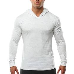 Alivebody Herren Longsleeve Sweatshirt Langarmshirt Fitness Running Hoodie Weiß 2XL Ohne Logo von palglg