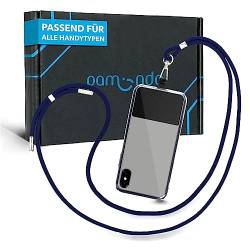 pamindo® Handykette Universal robust & sicher/Verstellbares Handyband zum Umhängen/Smartphone Band mit Einlegeplättchen/Handy Umhängeband - Blau von pamindo