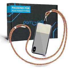 pamindo® Handykette Universal robust & sicher/Verstellbares Handyband zum Umhängen/Smartphone Band mit Einlegeplättchen/Handy Umhängeband - Rainbow von pamindo