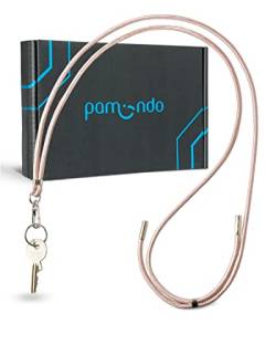 pamindo® Schlüsselband zum Umhängen mit Schlüsselring & Karabiner/Verstellbares Schlüsselanhänger Band/Umhängeband für Schlüssel, Ausweise oder Namensschilder/Schlüsselkette Rosa von pamindo