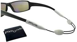 pamindo Brillenband einstellbar für Sport & Freizeit - Sportbrillenband, weiß für Damen, Herren & Kinder - bequem & sicherer Halt - Set mit Brillenputztuch von pamindo