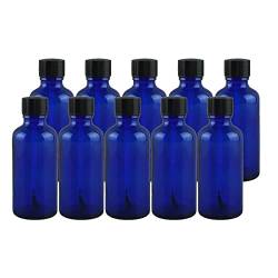 perfk 10X Nagellackflasche. Ausbesserungs-Nagellackbehälter, nachfüllbare Gläser, auslaufsichere Aufbewahrung, Flüssigkeit mit Pinselkappen, Blau 20ml von perfk