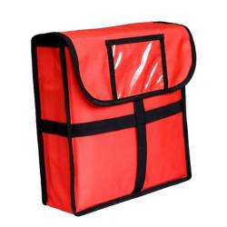 perfk Pizza-Develivey-Tasche, großes Fassungsvermögen, 33 cm x 33 cm x 11 cm, Pizza-Isoliertaschen, Pizza-Wärmetaschen für professionelles kommerzielles, Rot von perfk
