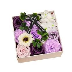 perfk Seifenblume, Valentinstagsgeschenk, schöne Blumenseife mit ätherischen Ölen für ihre Frauen, Mädchen, Mütter, Lehrertag, Hochzeit, lila von perfk