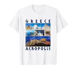 Athen Akropolis Griechenland Typografie Souvenir Geschenk T-Shirt von peter2art Urlaub Ferien Andenken Reise Souvenir