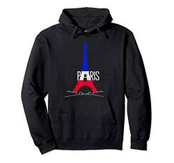 Paris Eiffelturm Frankreich Farben Nationalflagge Geschenk Pullover Hoodie von peter2art Urlaub Ferien Andenken Reise Souvenir