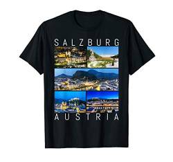Salzburg bei Nacht Musikfestspiele Mozart Sehenswürdigkeiten T-Shirt von peter2art Urlaub Ferien Andenken Reise Souvenir
