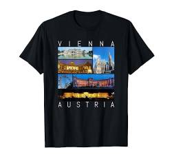 Wien Österreich Nacht Souvenir berühmte Sehenswürdigkeiten T-Shirt von peter2art Urlaub Ferien Andenken Reise Souvenir